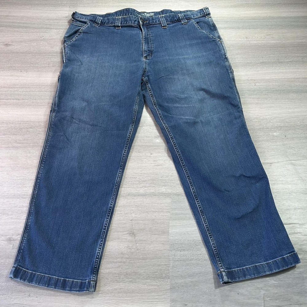 Carhartt Jeans Mens 46x30 Blue Relaxed Fit Carpenter Workwear Denim BD2808